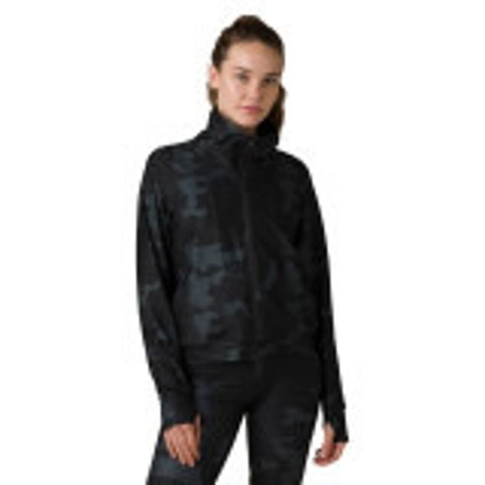 Prana Women’s Layna Black Camo Jacket Full Zip Size L *EUC